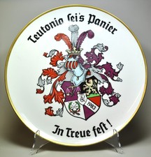 Studentika. Landsmannschaft Teutonia Heidelberg-Rostock (CC). Großer Wandteller.
