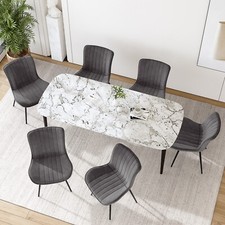 Goeurvant 2/4/6er Set Esszimmerstühle Samt Küchenstühle Stühle Dunkelgrau