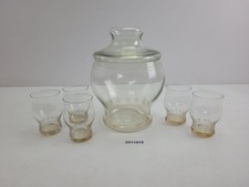 Bowle-Gefäß + 5 Gläser Glas