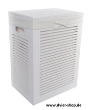 Wäschekorb Holz weiß