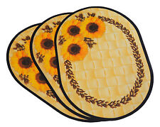 6x Platzdeckchen Sonnenblume, abwaschbar, oval, Tischset, Platzdecke, Platzmatte