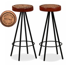 2x Barhocker Echtleder