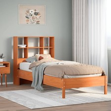 Massivholzbett Holzbett Bett Bettgestell mit Regal ohne Matratze Kiefer Farben