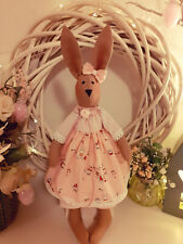Oster Hase Tilda Puppe Deko Shabby Chic Landhaus  rosa Schleife