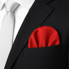 Herren Rund Einstecktuch Einstecktuch Karte Satin Taschentuch Vorfaltung Rote Punkte