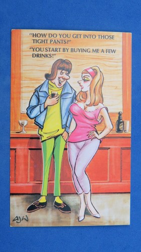 Risque comic postkarte 70er - comic,