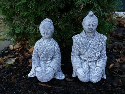 Steinfigur set samurai - steinfigur,