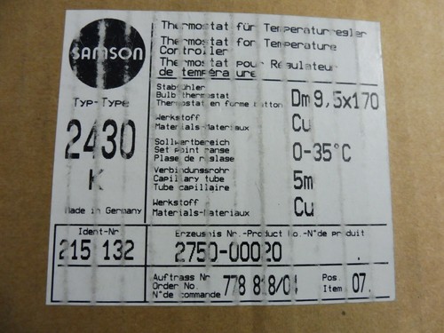 Samson thermostat für - x,
