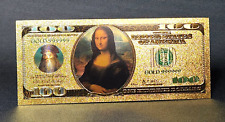 100 $ - Mona Lisa - Leonardo da Vinci - Gold-Banknote - vergoldet - coloriert