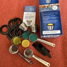Wiederverwendbares Kaffeekapsel Set aus Stahl für ALDI Silikondeckel