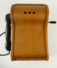 OY Puhelinteollisuus Telefon Holz  Kurbeltelefon Wandtelefon Antik  Pro-3961