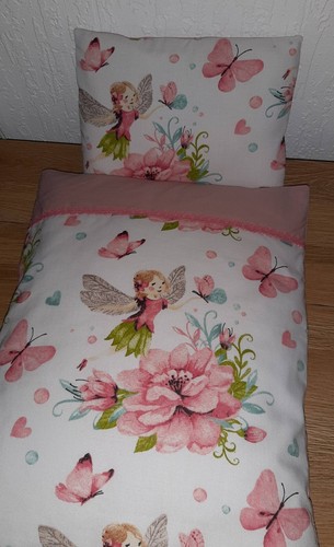 Puppenbettwäsche blumen fee - puppenbettwäsche,