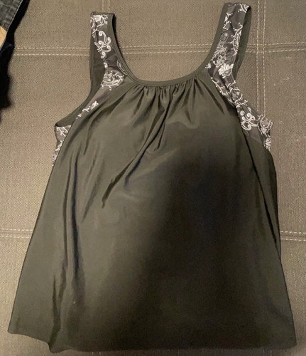 Damen tankini top schwarz - schwarz, xl