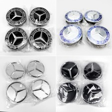 4x 75mm Für Mercedes Benz Nabendeckel Radkappe Felgenabdeckel Emblem DE+++