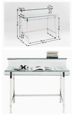 Kare Design Glastisch / Schreibtisch transparent silber, wie neu, 109 x 57 cm