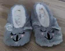 Damen Hausschuhe Ballerina-Hausschuhe ABS-Sohle grau glitzer GR.36/37  NEU