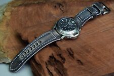 UHRENARMBAND 26 24 22 COLORUM SCHWARZ WEISS VINTAGE LEDER F. PANERAI ETC MASTRAP
