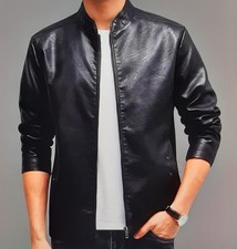 Herren Jacke Kunst- Lederjacke im Blousonstil- Schwarz- Gr. XXL ( 52)