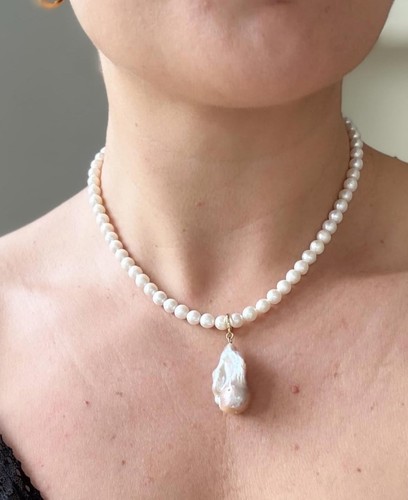 Perlenkette mit rosa - perlenkette,