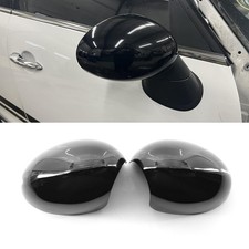 2x L+R Abdeckung Kappen Glanz Schwarz Gehaüse Spiegelkappen Für BMW MINI R55 56