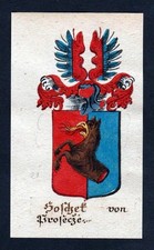 18. Jh - Hoschek von Prosecze Böhmen Wappen coat of arms Manuskript