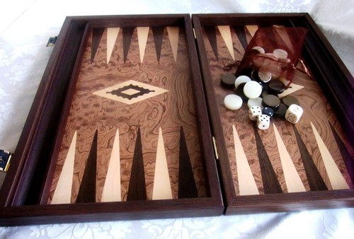 Luxus walnuß backgammon mit - luxus,