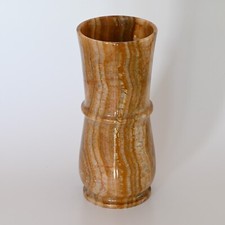 Onyx Marmor Vase braun Vintage Naturstein  marmoriert 28cm 2,9kg