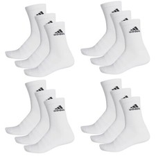 Adidas Cushioned Crew Socken, Tennissocken, Sportsocken 12 Paar, weiß, S-XXL