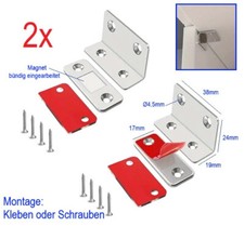 2x Möbel Magnethalter Set 90° Winkel z.B. Schranktür Magnet Schrank Tür