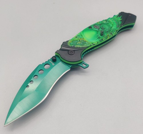 Albainox messer green skull - ,