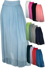 Eleganter Seidenrock Damen Lang 2lagig Viele Farben Neu Sommer 38 40 42 