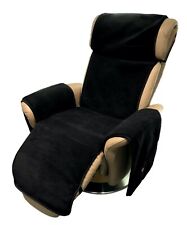 Sesselschoner Relax Sessel anthrazit/schwarz mit Taschen 100% Wolle/Kaschmir