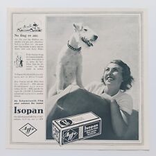 1938 Isopan Feinkorn Film Agfa Hund Terrier Werbeanzeige Werbung Reklame Advert
