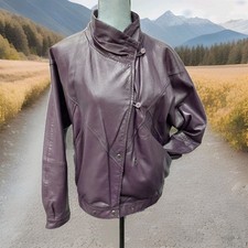 Jean Pierre Damen Jacke Echtlederjacke Gr.36  Dunkel lila Retro Vintage Top