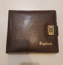 Tagebuch mit Goldrand, Kunstledereinband, Schloss