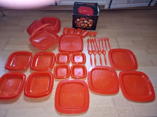 Picknick geschirr orange - picknick-geschirr,