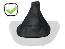 SCHALTMANSCHETTE FUR FIAT PANDA 3 SCHALTSACK ECHTELEDER STICKEREI SCHWARZ RAHMEN