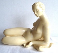Art Deco FRAUEN AKT TEAK Gips