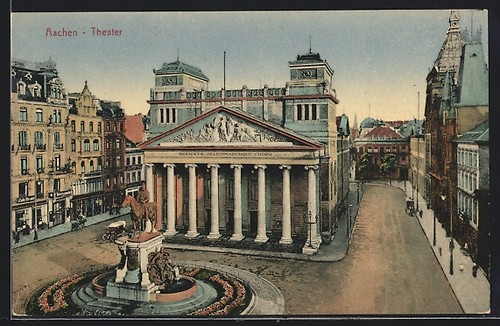 Ansichtskarte aachen theater - ansichtskarte,
