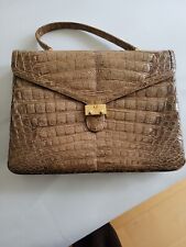 Comtesse Große Beige /  Braune Krokodilleder Tasche 