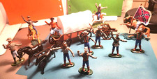 Western Hongkong 11 Figuren Steckfiguren ACW Südstaaten Soldaten Kutsche Kanone