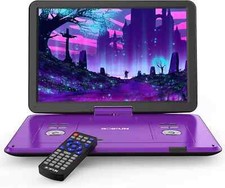 BOIFUN 17 Zoll Tragbarer DVD-Player 15,6-Zoll TFT LCD mit Akku für USB/SD-Karte