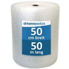 Luftpolsterfolie 60 my 50cmx50m Versandfolie Verpackungsmaterial Versand Umzug