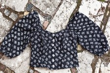 TRACHTEN BLUSE DISTLER COTTON DIRNDL MIEDER BAYERISCH MANUFACTUM BLUMEN 44