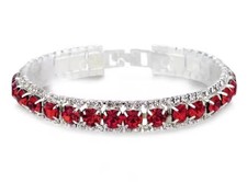 Armband 925 Silber AAA Österreichische Royal Rot Kristalle Damen Modeschmuck
