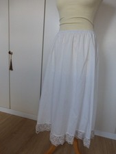 Unterrock Halbunterrock Country Trachten 40-42 Spitzensaum Lang Cremeweiß Dehnbu