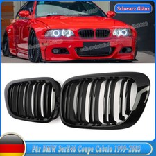 Doppelsteg Nieren Grill für BMW 3er E46 Coupe Cabrio 98-01 Glänz Kühlergrill