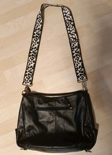 ❤️Firenze Italien Leder Handtasche Umhängetasche schwarz Echtleder Damen❤️