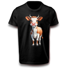 Allgäuer Kuh T-Shirt Cartoon-Design für Tierfreunde Lustiges Kuh-Shirt