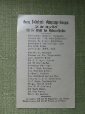 Stimmzettel für die Wahl des Ortsauschusses Giengen um 1900